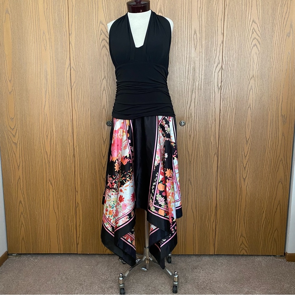 A-line halter dress silk